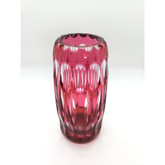 WARA Genuine Hand Cut Lead Glass Ruby VASE Nachtmann Bleikristall Germany - Picture 8 of 9